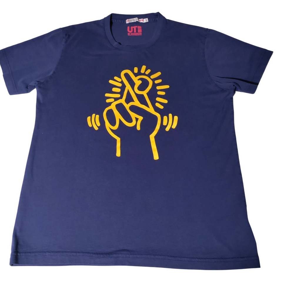 Uniqlo UT Keith Haring 10th Anniversary Navy Blue Graphic T-Shirt Youth/Men?